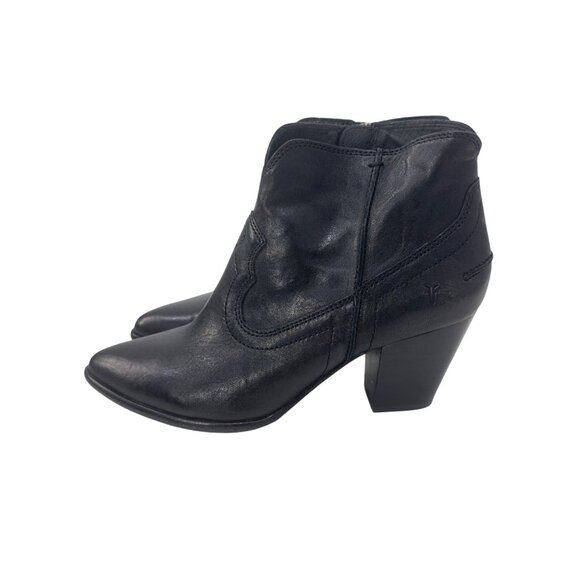 Frye Womens Black Leather Ankle Boots Size 8.5M Zipper Closure - Picture 13 of 13